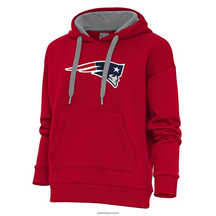 Antigua Red Victory Chenille Pullover Hoodie Women Patriots Jersey Clothing 6B6H8J2430