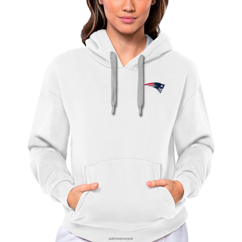 Antigua White Victory Pullover Hoodie Women Patriots Jersey Clothing 6B6H8J2437