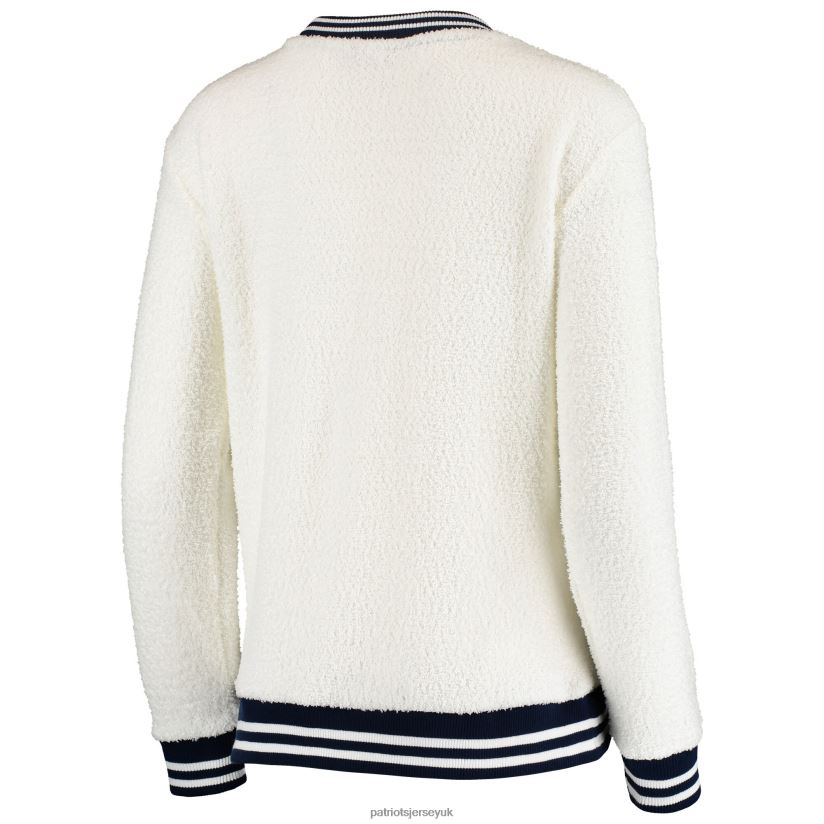 Concepts Sport Cream/Navy Granite Knit Pullover Sweatshirt Women Patriots Jersey Clothing 6B6H8J2425