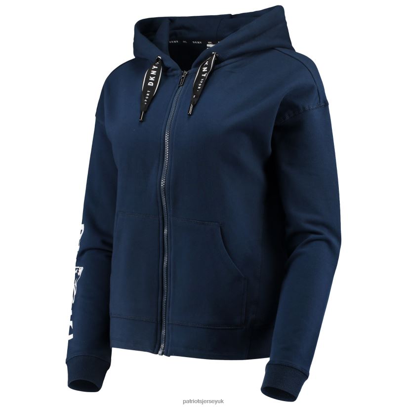 DKNY Sport Navy Zoey Crop Full-Zip Hoodie Women Patriots Jersey Clothing 6B6H8J2467