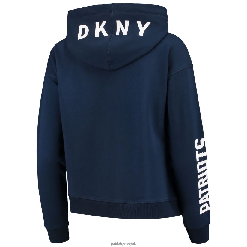 DKNY Sport Navy Zoey Crop Full-Zip Hoodie Women Patriots Jersey Clothing 6B6H8J2467