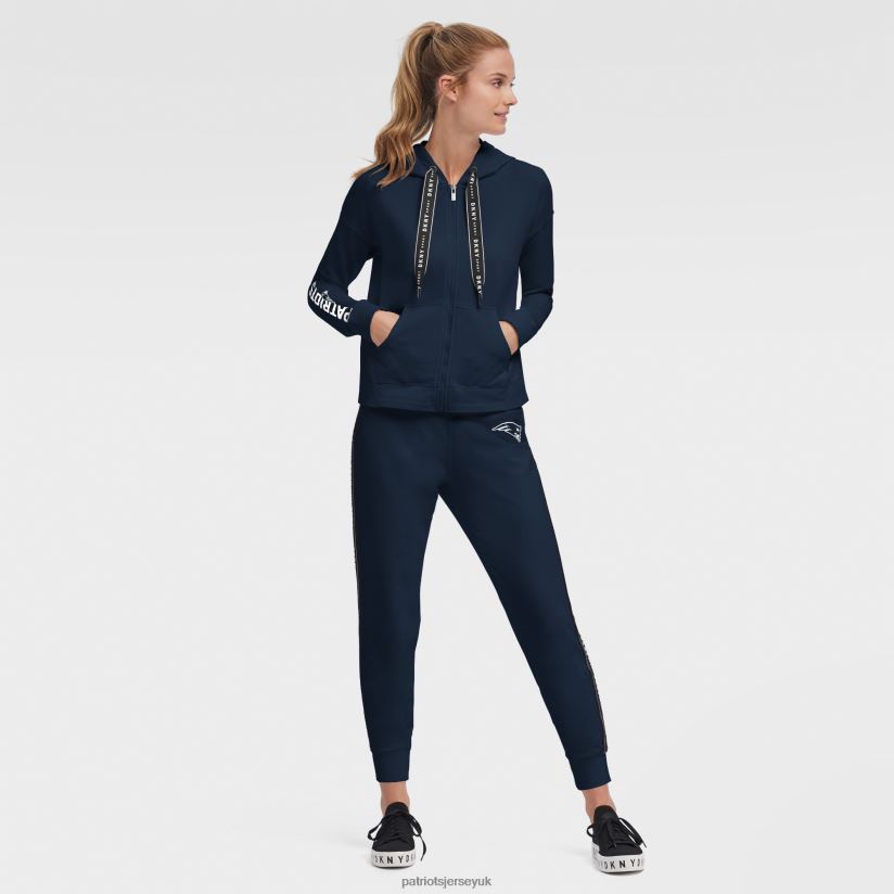 DKNY Sport Navy Zoey Crop Full-Zip Hoodie Women Patriots Jersey Clothing 6B6H8J2467