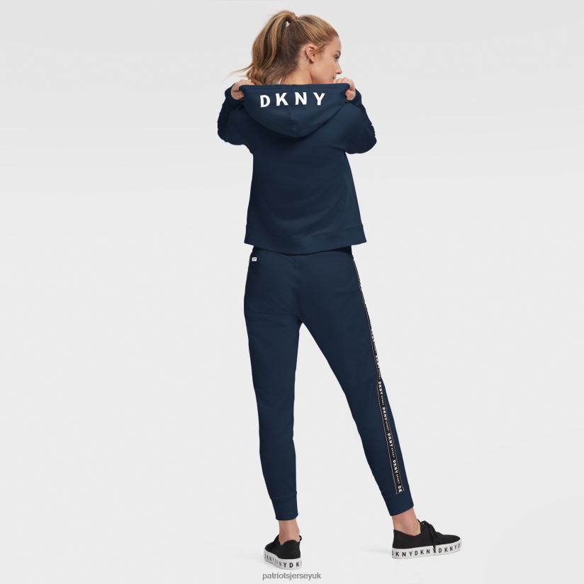 DKNY Sport Navy Zoey Crop Full-Zip Hoodie Women Patriots Jersey Clothing 6B6H8J2467