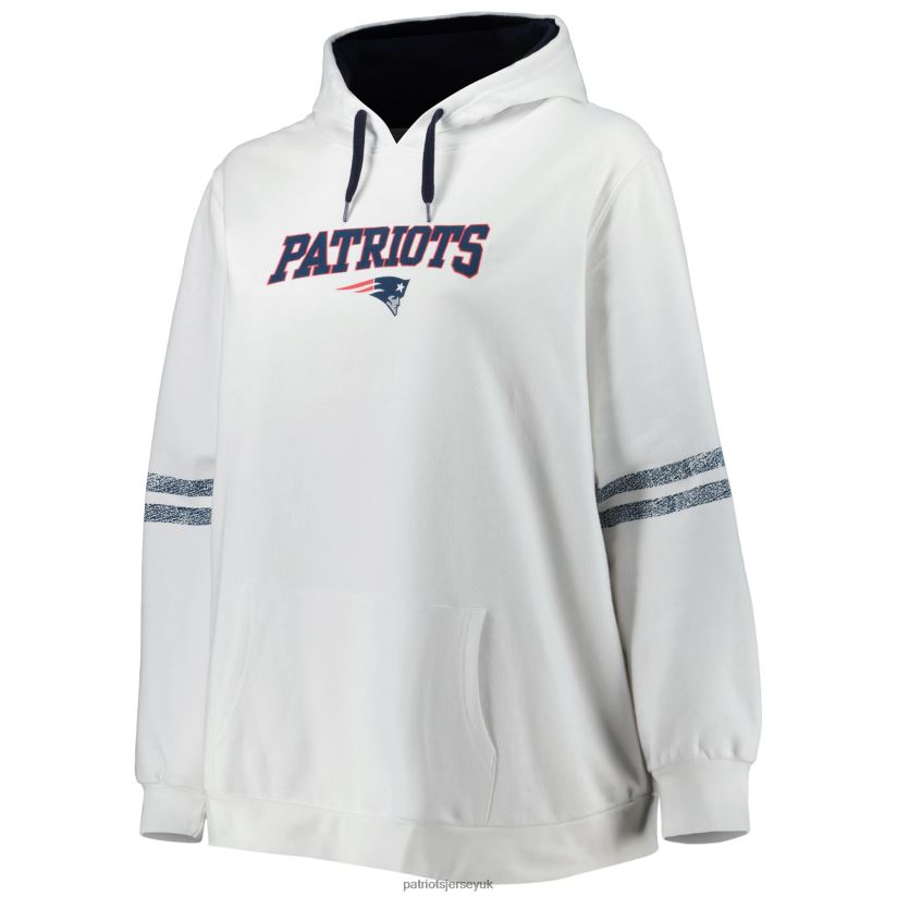 Mac Jones White Plus Size Name & Number Pullover Hoodie Women Patriots Jersey Clothing 6B6H8J2371
