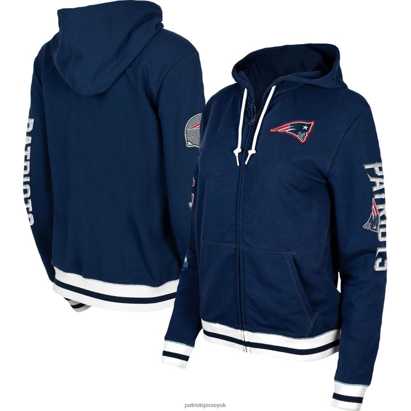New Era Navy Elite Pack Full-Zip Hoodie Women Patriots Jersey Clothing 6B6H8J2328