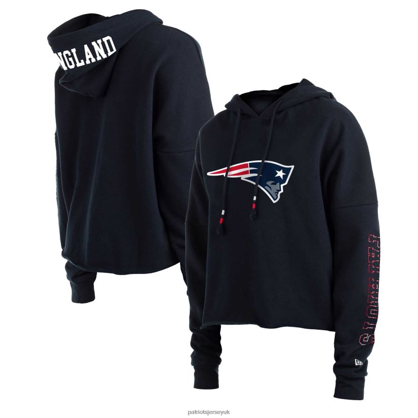 New Era Navy Foil Sleeve Pullover Hoodie Women Patriots Jersey Clothing 6B6H8J2391