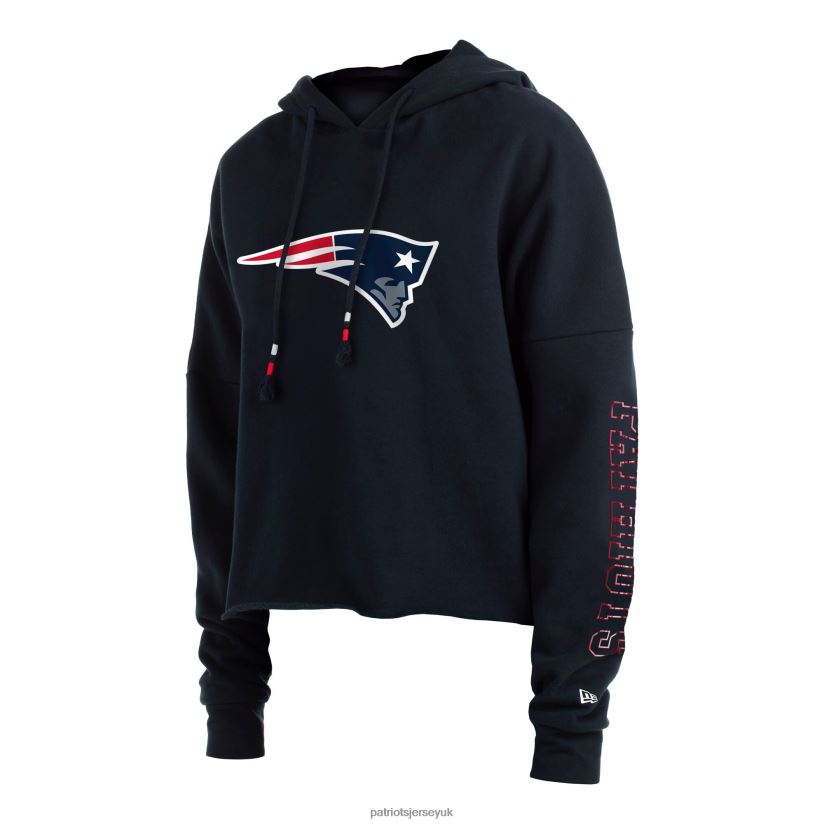 New Era Navy Foil Sleeve Pullover Hoodie Women Patriots Jersey Clothing 6B6H8J2391