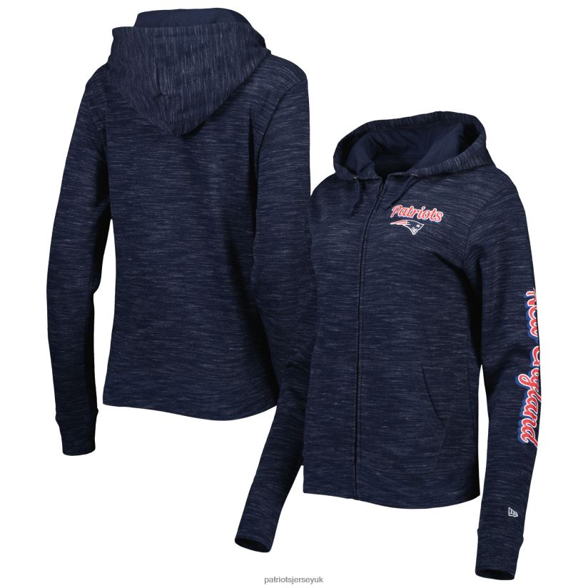 New Era Navy Reverse Full-Zip Hoodie Women Patriots Jersey Clothing 6B6H8J2363