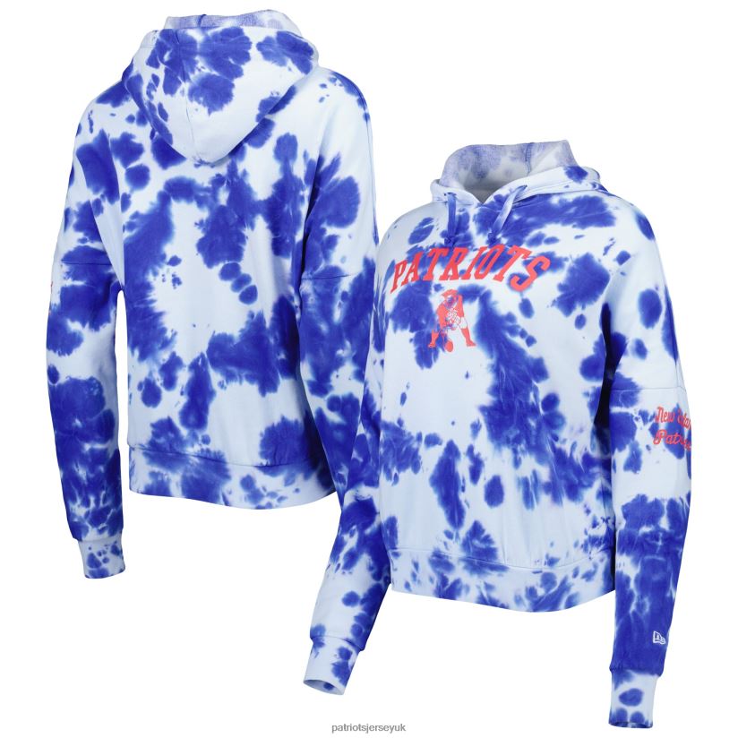 New Era Royal Cloud Dye Fleece Pullover Hoodie Women Patriots Jersey Clothing 6B6H8J2455