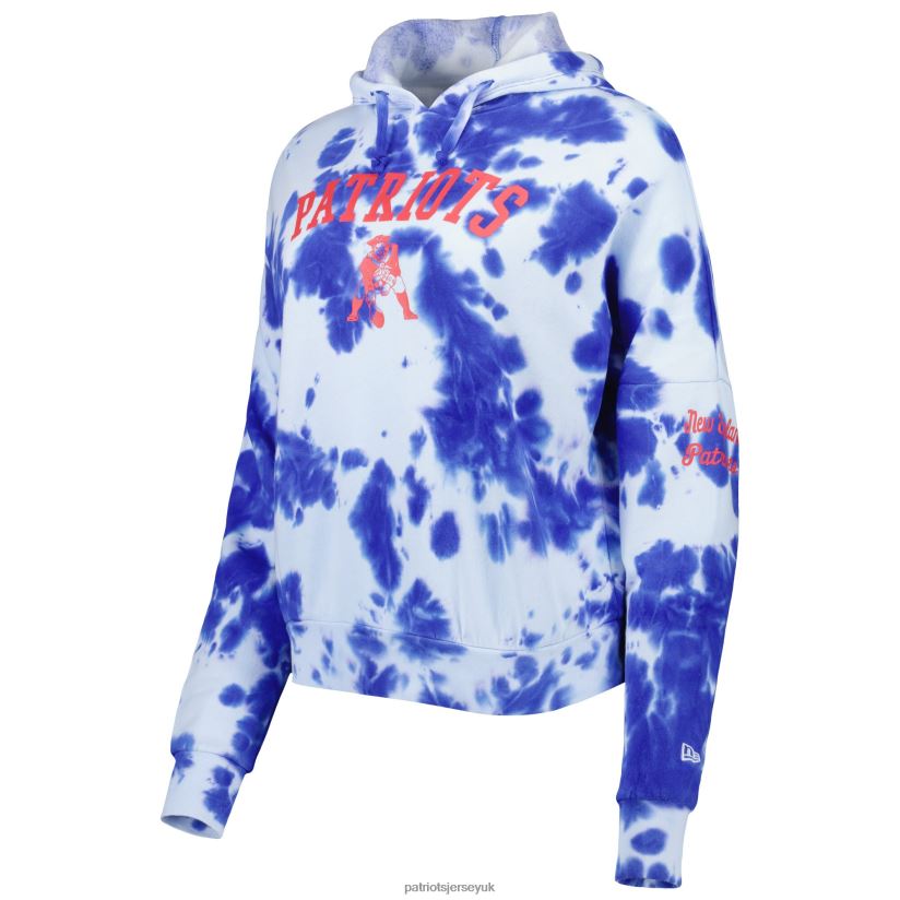 New Era Royal Cloud Dye Fleece Pullover Hoodie Women Patriots Jersey Clothing 6B6H8J2455