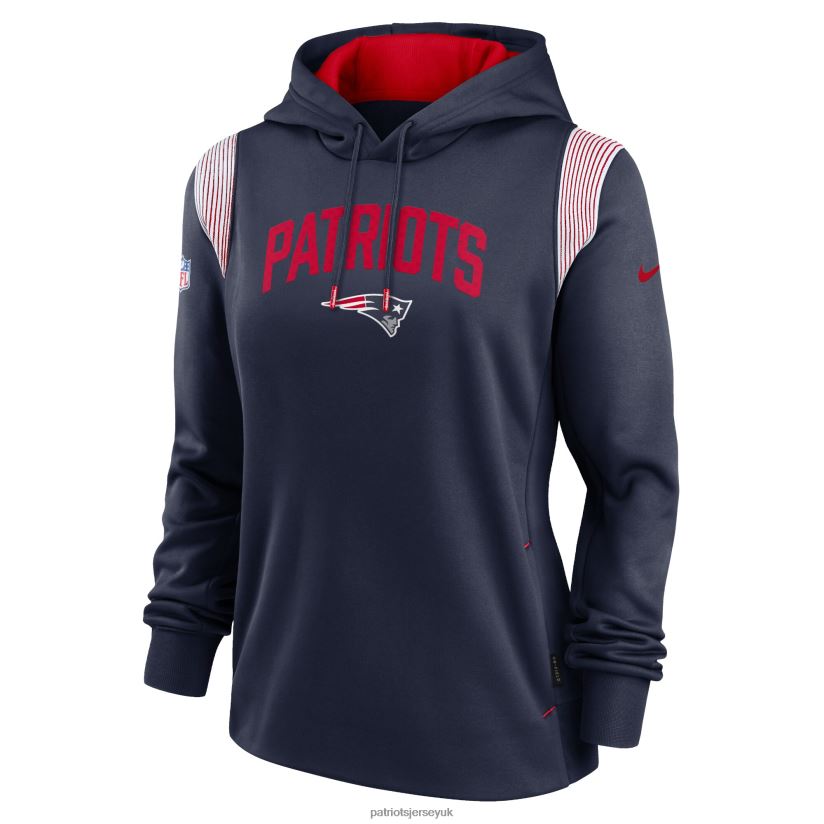 Nike Navy Sideline Stack Performance Pullover Hoodie Women Patriots Jersey Clothing 6B6H8J2334