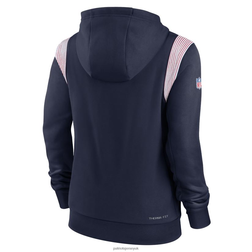Nike Navy Sideline Stack Performance Pullover Hoodie Women Patriots Jersey Clothing 6B6H8J2334