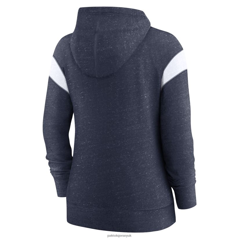 Nike Navy/White Monaco Lightweight Full-Zip Hoodie Women Patriots Jersey Clothing 6B6H8J2366
