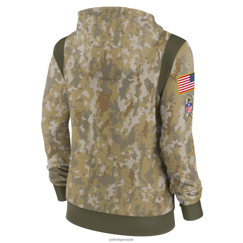 Nike Olive 2021 Salute To Service Therma Performance Pullover Hoodie Women Patriots Jersey Clothing 6B6H8J2396