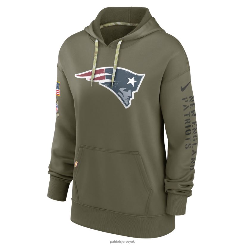 Nike Olive 2022 Salute To Service Performance Pullover Hoodie Women Patriots Jersey Clothing 6B6H8J2330