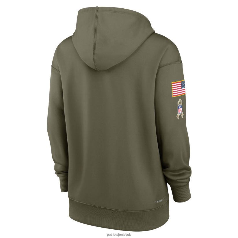 Nike Olive 2022 Salute To Service Performance Pullover Hoodie Women Patriots Jersey Clothing 6B6H8J2330