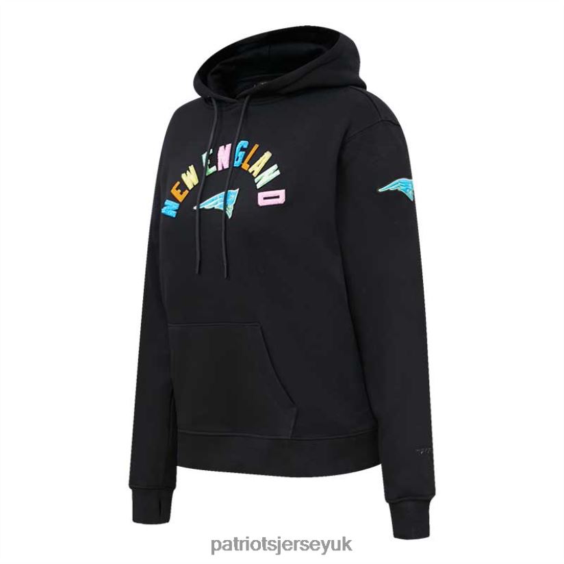 Pro Standard Black Neon Fleece Pullover Hoodie Women Patriots Jersey Clothing 6B6H8J2370