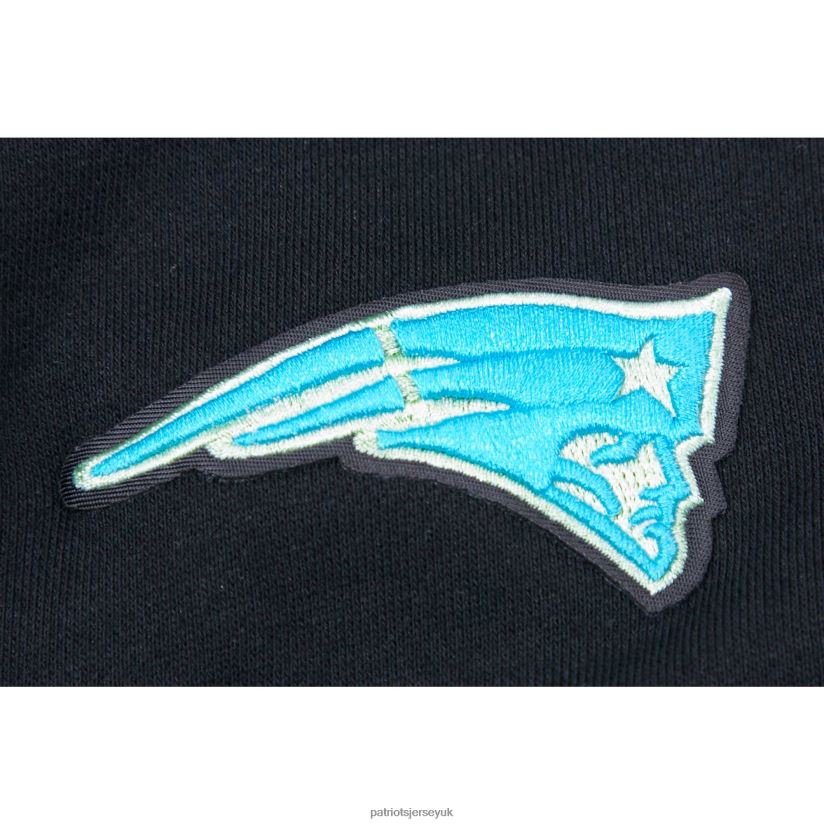 Pro Standard Black Neon Fleece Pullover Hoodie Women Patriots Jersey Clothing 6B6H8J2370