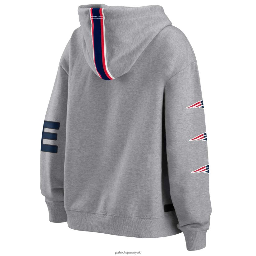 WEAR by Erin Andrews Gray Full-Zip Hoodie Women Patriots Jersey Clothing 6B6H8J2412