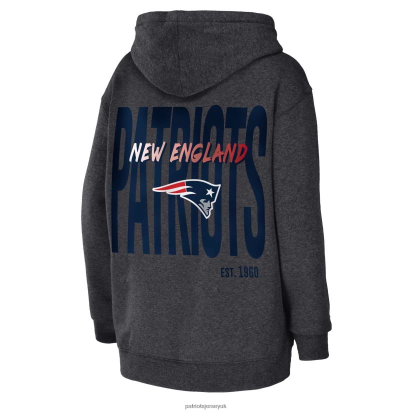WEAR by Erin Andrews Heather Charcoal Fleece Pullover Hoodie Women Patriots Jersey Clothing 6B6H8J2381