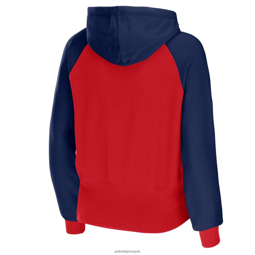 WEAR by Erin Andrews Red Colorblock Lightweight Full-Zip Hoodie Women Patriots Jersey Clothing 6B6H8J2413
