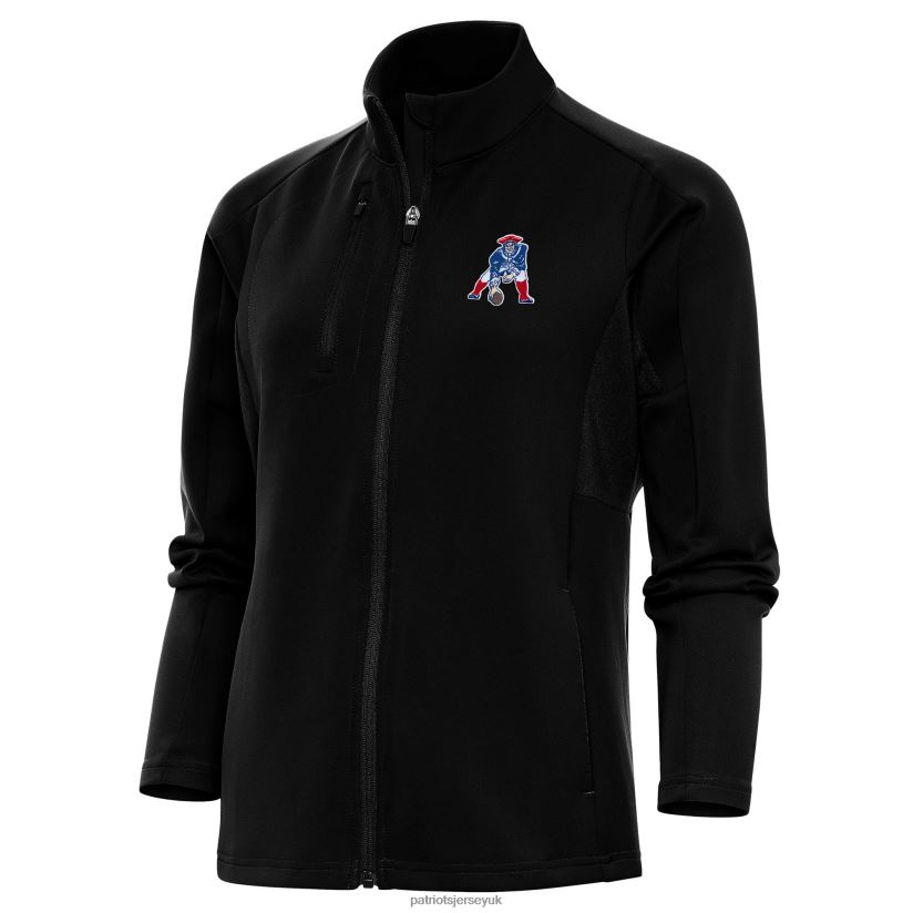 Antigua Black Throwback Logo Generation Full-Zip Jacket Women Patriots Jersey Clothing 6B6H8J989