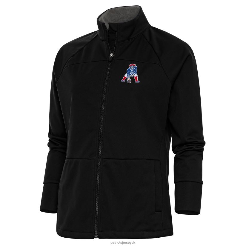 Antigua Black Throwback Logo Links Full-Zip Golf Jacket Women Patriots Jersey Clothing 6B6H8J1000