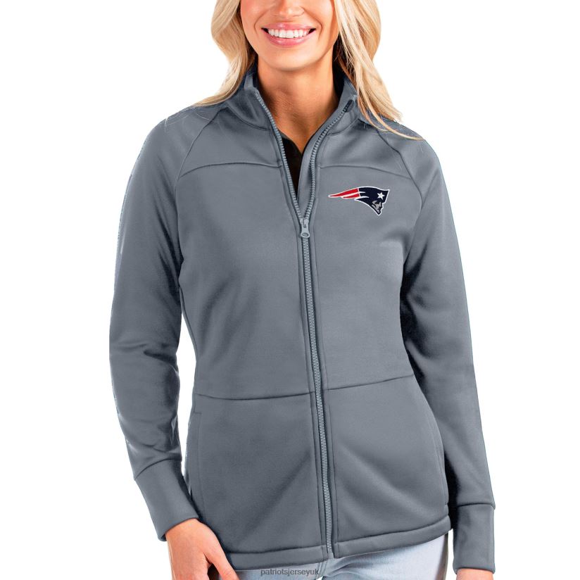 Antigua Gray Links Full-Zip Golf Jacket Women Patriots Jersey Clothing 6B6H8J1068