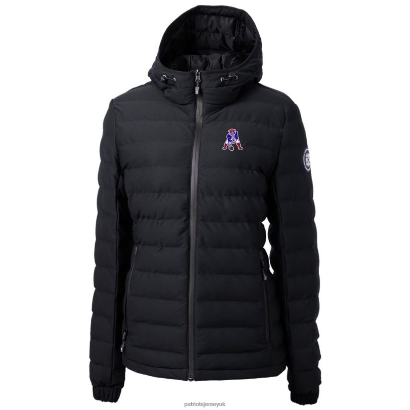 Cutter & Buck Black Throwback Logo Mission Ridge Repreve Puffer Full-Zip Jacket Women Patriots Jersey Clothing 6B6H8J944