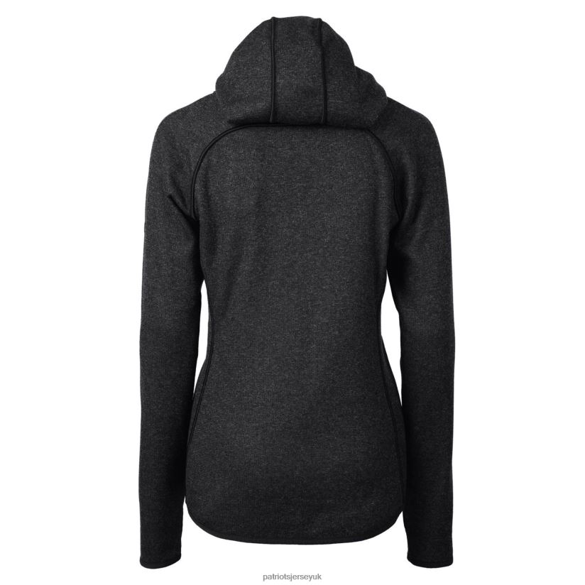 Cutter & Buck Heather Charcoal Throwback Logo Mainsail Full-Zip Jacket Women Patriots Jersey Clothing 6B6H8J1025