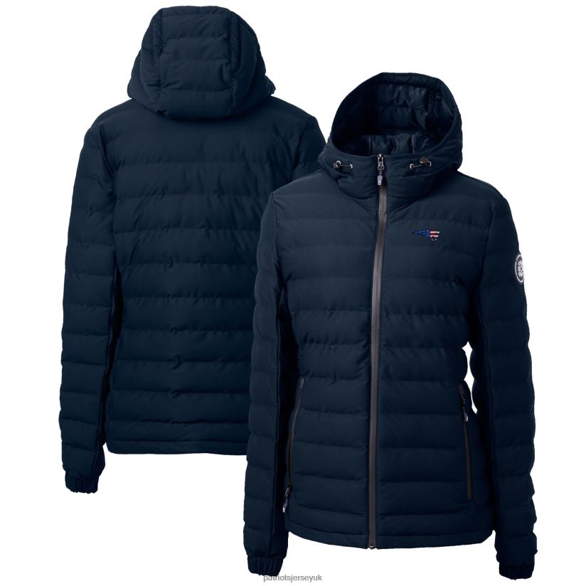 Cutter & Buck Navy Americana Mission Ridge Repreve Puffer Full-Zip Jacket Women Patriots Jersey Clothing 6B6H8J966