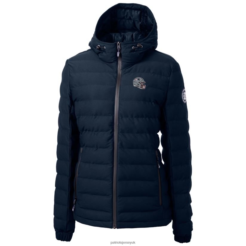 Cutter & Buck Navy Helmet Logo Mission Ridge Repreve Eco Insulated Full-Zip Puffer Jacket Women Patriots Jersey Clothing 6B6H8J897