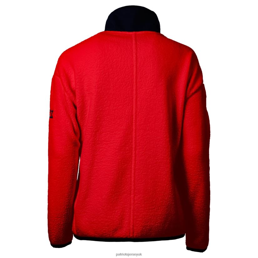 Cutter & Buck Red Helmet Logo Cascade Eco Sherpa Full-Zip Fleece Jacket Women Patriots Jersey Clothing 6B6H8J877
