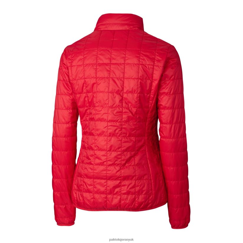 Cutter & Buck Red Helmet Logo Rainier PrimaLoft Eco Insulated Full-Zip Puffer Jacket Women Patriots Jersey Clothing 6B6H8J875