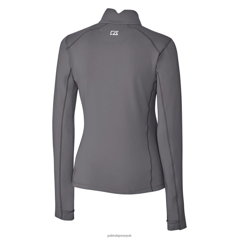 Cutter & Buck Steel Throwback Logo Traverse Stretch Quarter-Zip Pullover Top Women Patriots Jersey Clothing 6B6H8J1039