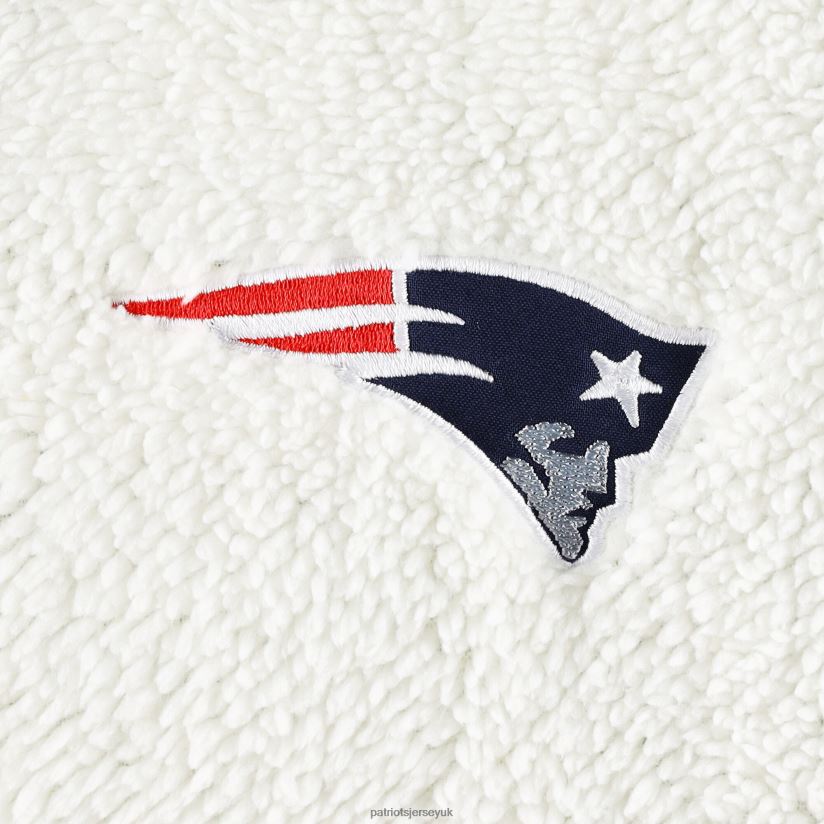 G-III 4Her by Carl Banks Oatmeal/Navy Switchback Reversible Full-Zip Jacket Women Patriots Jersey Clothing 6B6H8J948