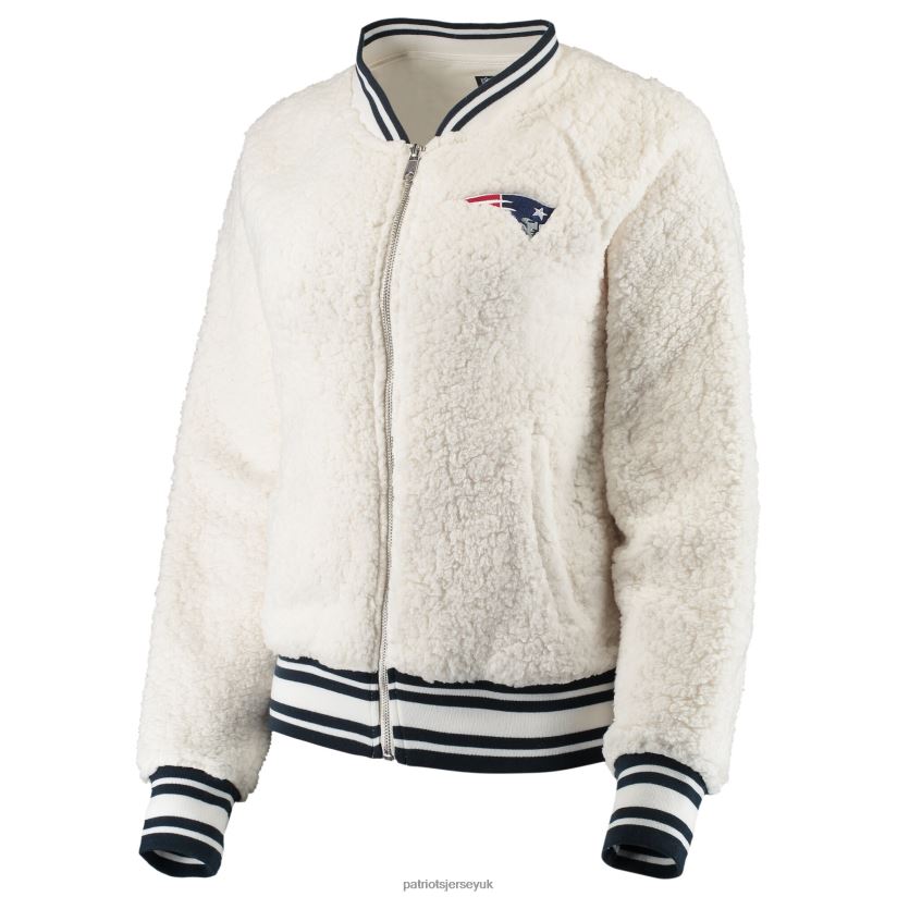 New Era Cream Athletic Sherpa Full-Zip Jacket Women Patriots Jersey Clothing 6B6H8J904