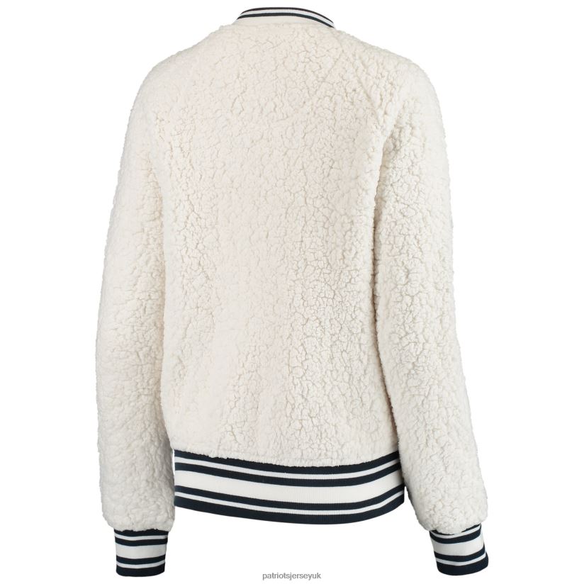 New Era Cream Athletic Sherpa Full-Zip Jacket Women Patriots Jersey Clothing 6B6H8J904