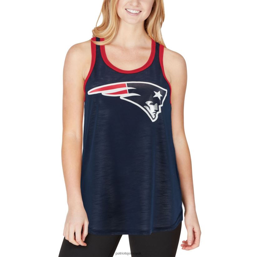 G-III 4Her by Carl Banks Navy Tater Tank Top Women Patriots Jersey Clothing 6B6H8J2643