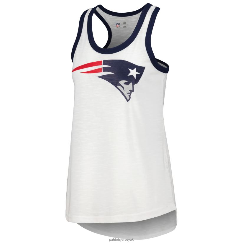 G-III 4Her by Carl Banks White Tater Tank Top Women Patriots Jersey Clothing 6B6H8J2660