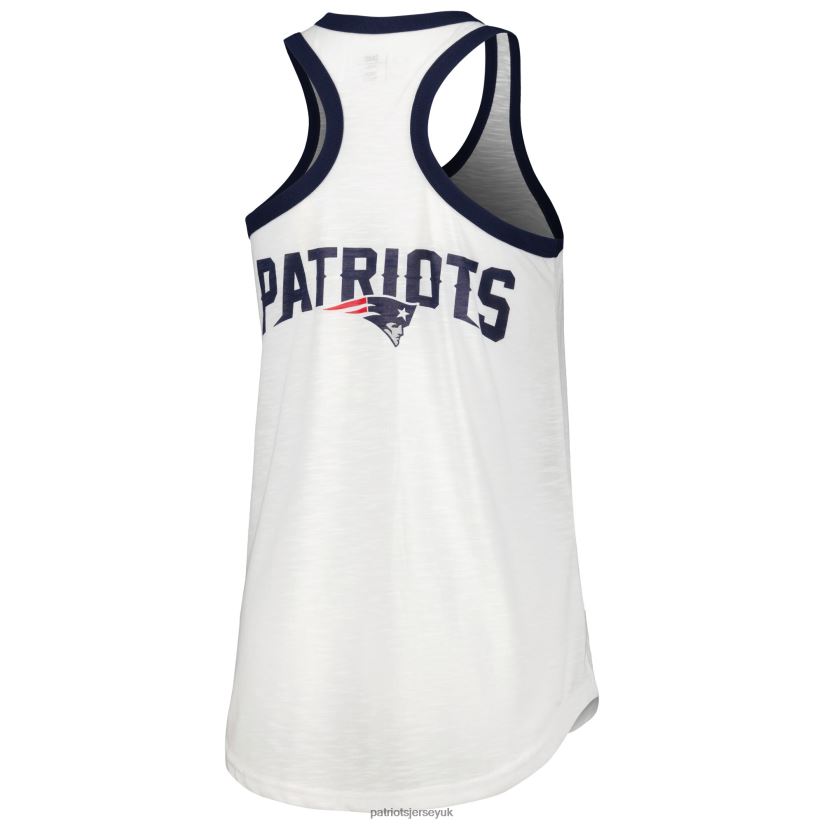 G-III 4Her by Carl Banks White Tater Tank Top Women Patriots Jersey Clothing 6B6H8J2660