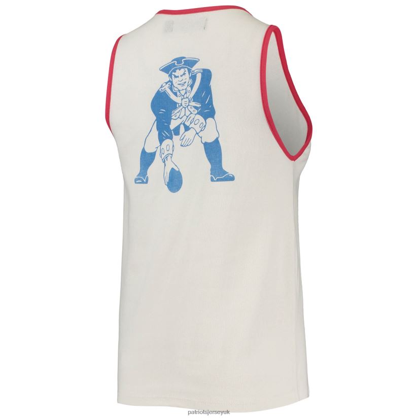 Junk Food White/Red Throwback Pop Binding Scoop Neck Tank Top Women Patriots Jersey Clothing 6B6H8J2791