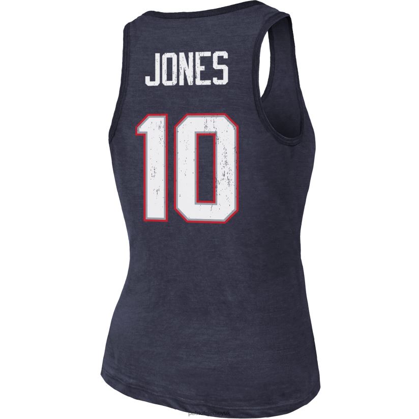 Majestic Threads Mac Jones Navy Player Name & Number Tri-Blend Tank Top Women Patriots Jersey Clothing 6B6H8J2735