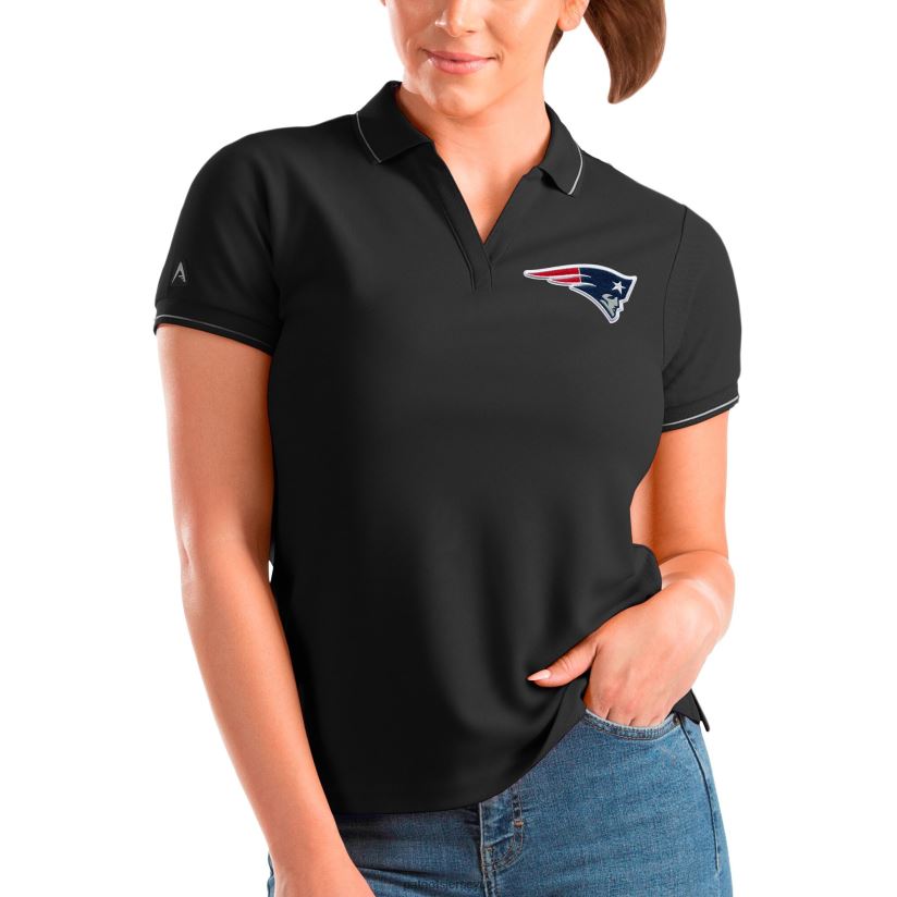 Antigua Black Affluent Polo Women Patriots Jersey Clothing 6B6H8J2532