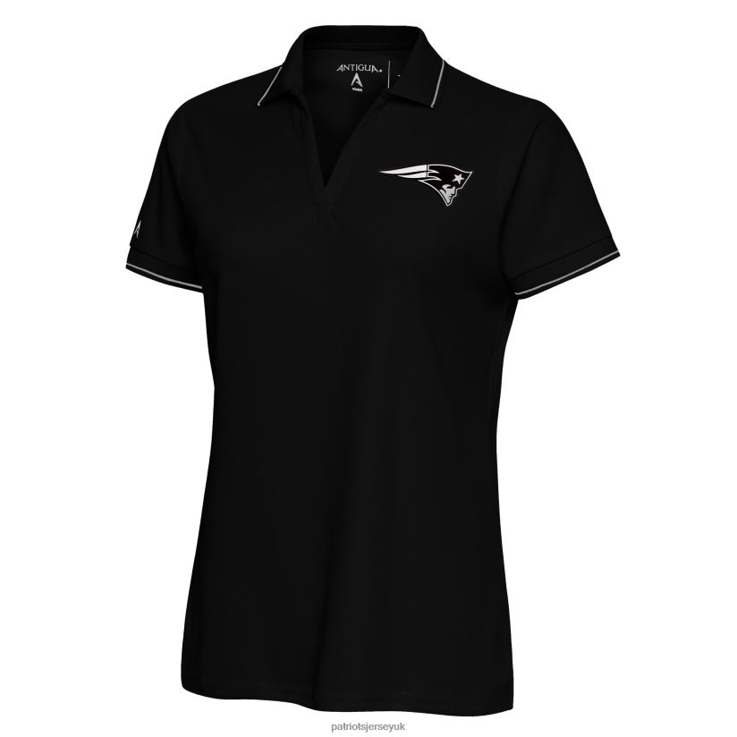 Antigua Black Metallic Logo Affluent Polo Women Patriots Jersey Clothing 6B6H8J2546
