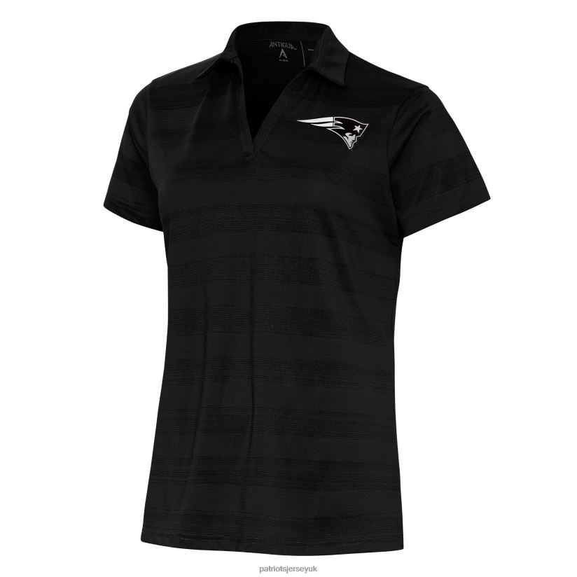 Antigua Black Metallic Logo Compass Polo Women Patriots Jersey Clothing 6B6H8J2560
