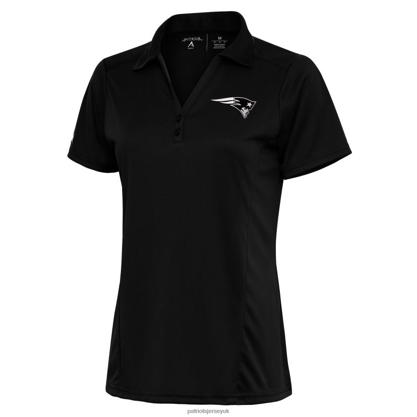 Antigua Black Metallic Logo Tribute Polo Women Patriots Jersey Clothing 6B6H8J2568
