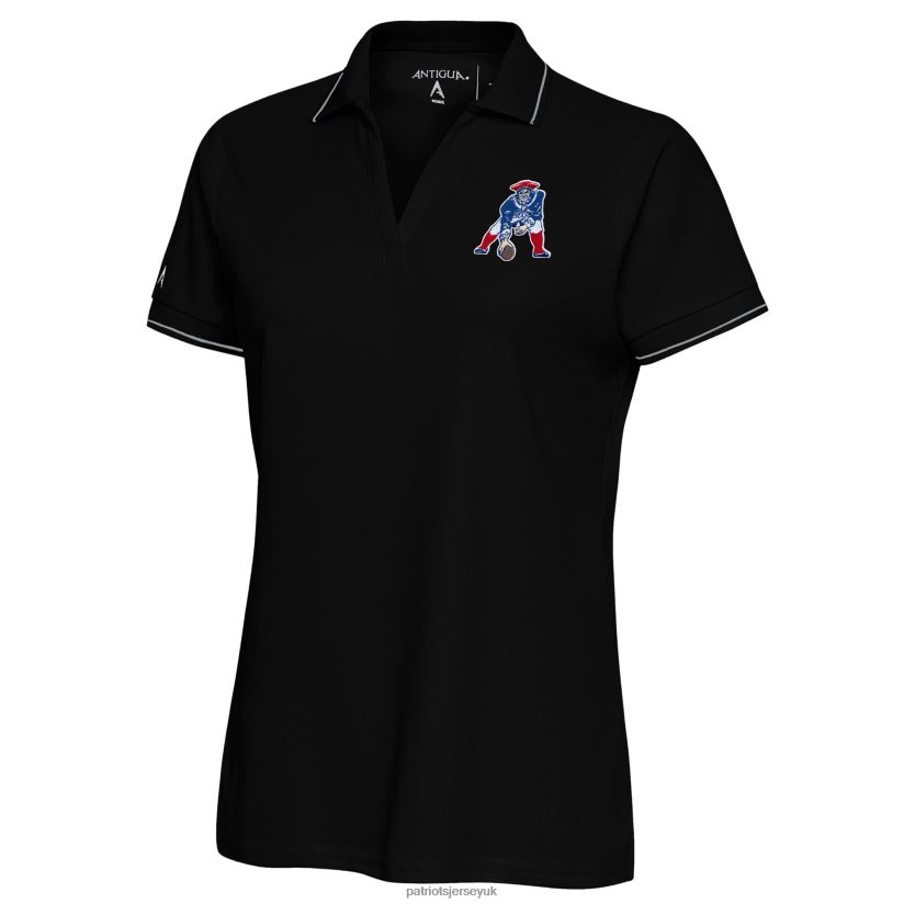 Antigua Black Throwback Logo Affluent Polo Women Patriots Jersey Clothing 6B6H8J2559