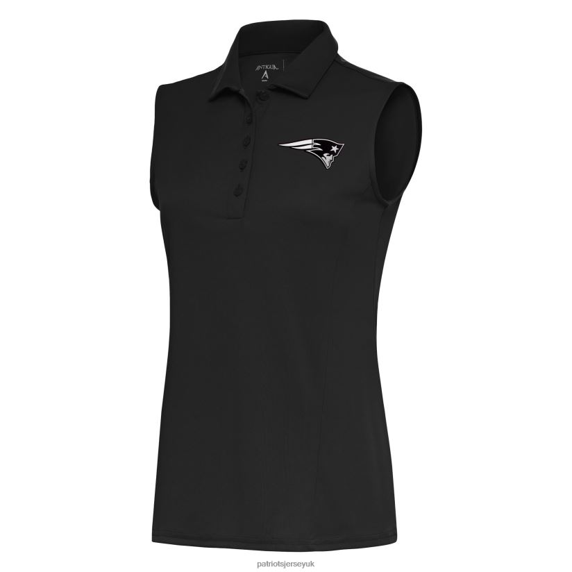 Antigua Charcoal Metallic Logo Sleeveless Tribute Polo Women Patriots Jersey Clothing 6B6H8J2624