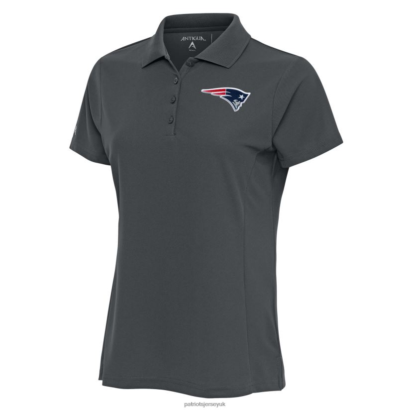 Antigua Charcoal Team Logo Legacy Pique Polo Women Patriots Jersey Clothing 6B6H8J2610